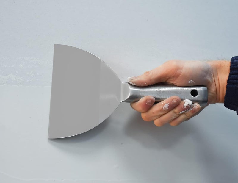 Rolling Dog 6 inch Putty Knife - 420 Stainless Steel Spackle Knife Drywall Knife One Piece Mirror Polished Blade for Scraping Paint, Taping - Image 2